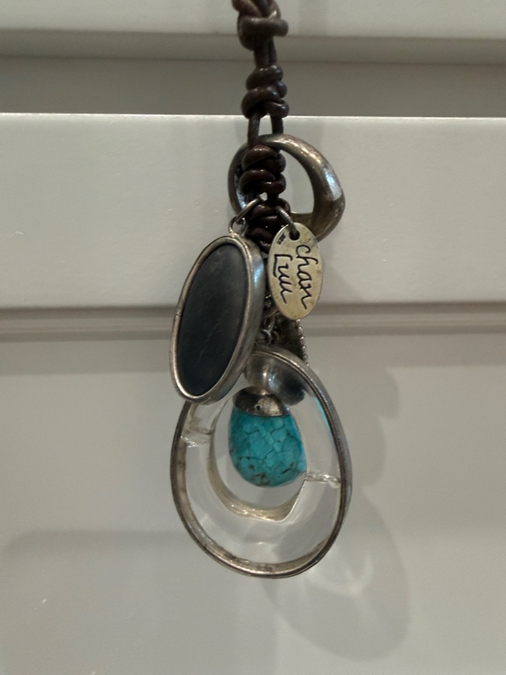 Chan Luu Turquoise Pendant Necklace with Silver Accents